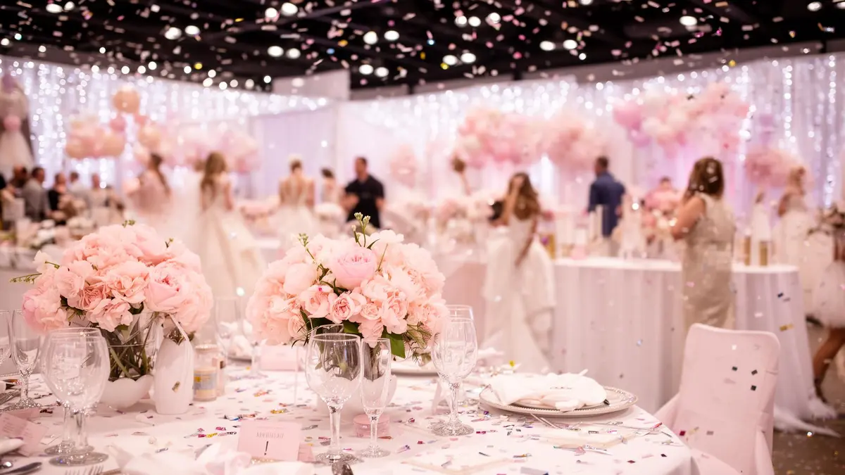 Michigan wedding expo attendees enjoying food, vendor displays, and an interactive event atmosphere